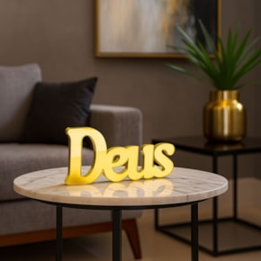 Palavra Decorativa em Acrílico Espelhado Deus