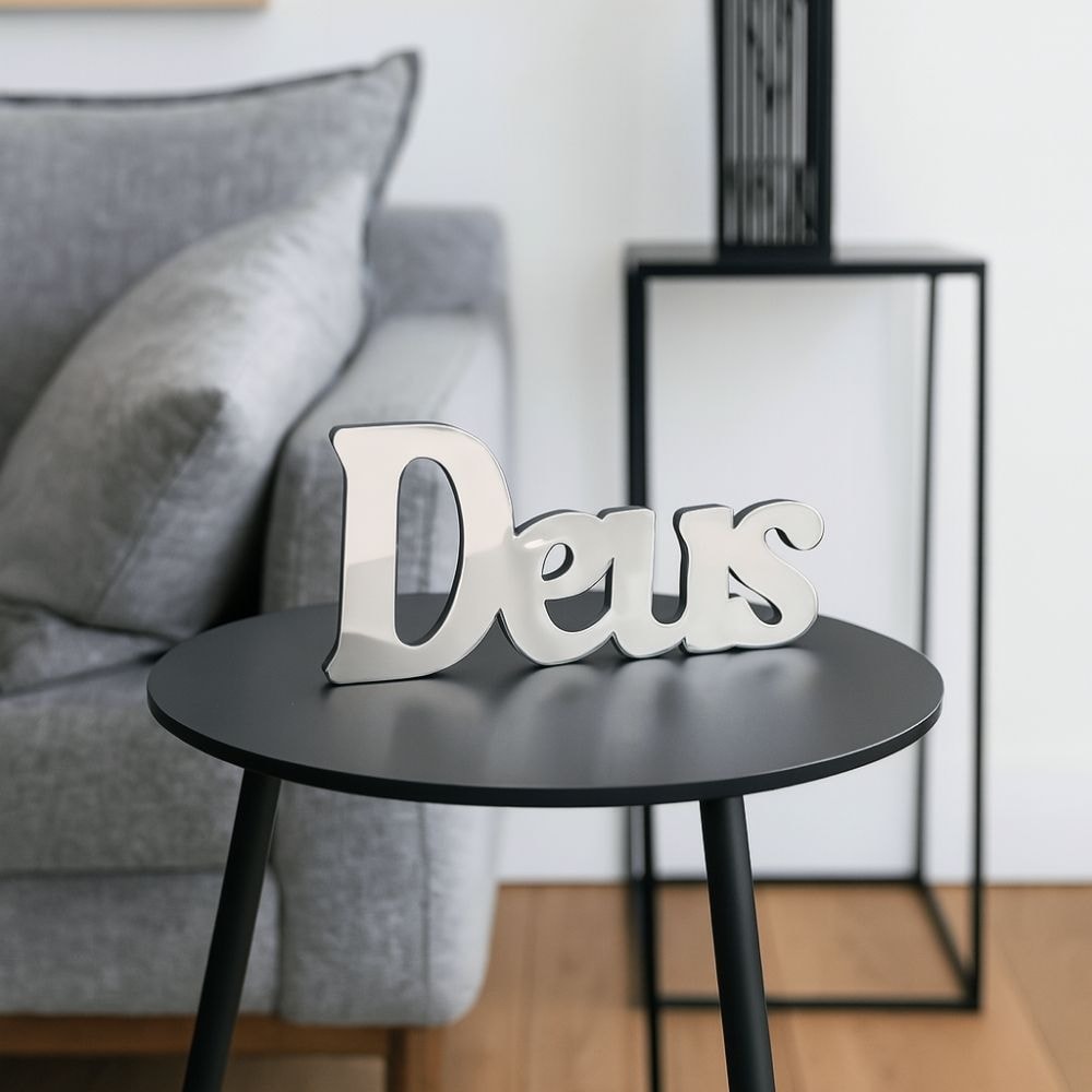 Palavra Decorativa em Acrílico Espelhado Deus