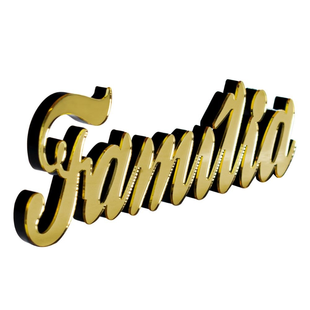 Palavra Decorativa em Acrílico Espelhado Família Palavra Decorativa em Acrílico Espelhado Família