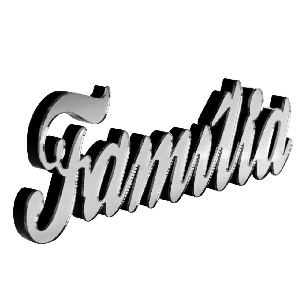 Palavra Decorativa em Acrílico Espelhado Família Palavra Decorativa em Acrílico Espelhado Família