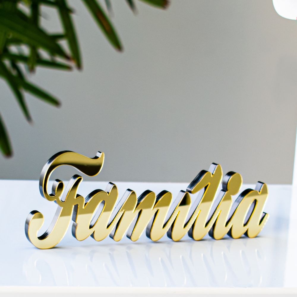 Palavra Decorativa em Acrílico Espelhado Família Palavra Decorativa em Acrílico Espelhado Família