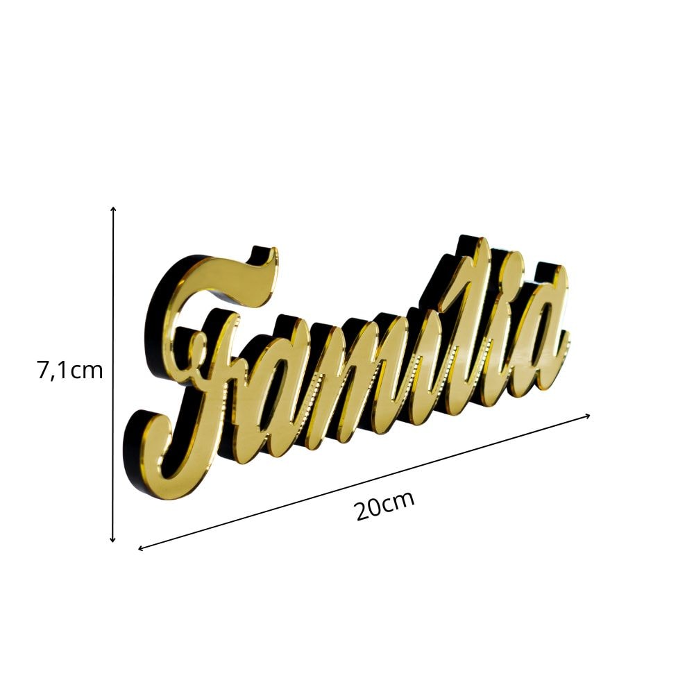 Palavra Decorativa em Acrílico Espelhado Família Palavra Decorativa em Acrílico Espelhado Família