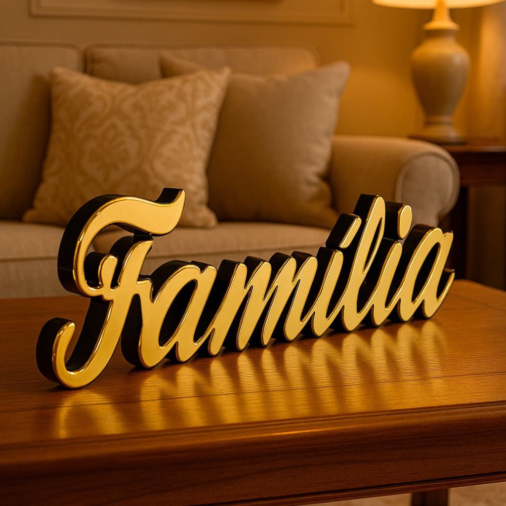 Palavra Decorativa em Acrílico Espelhado Família Palavra Decorativa em Acrílico Espelhado Família