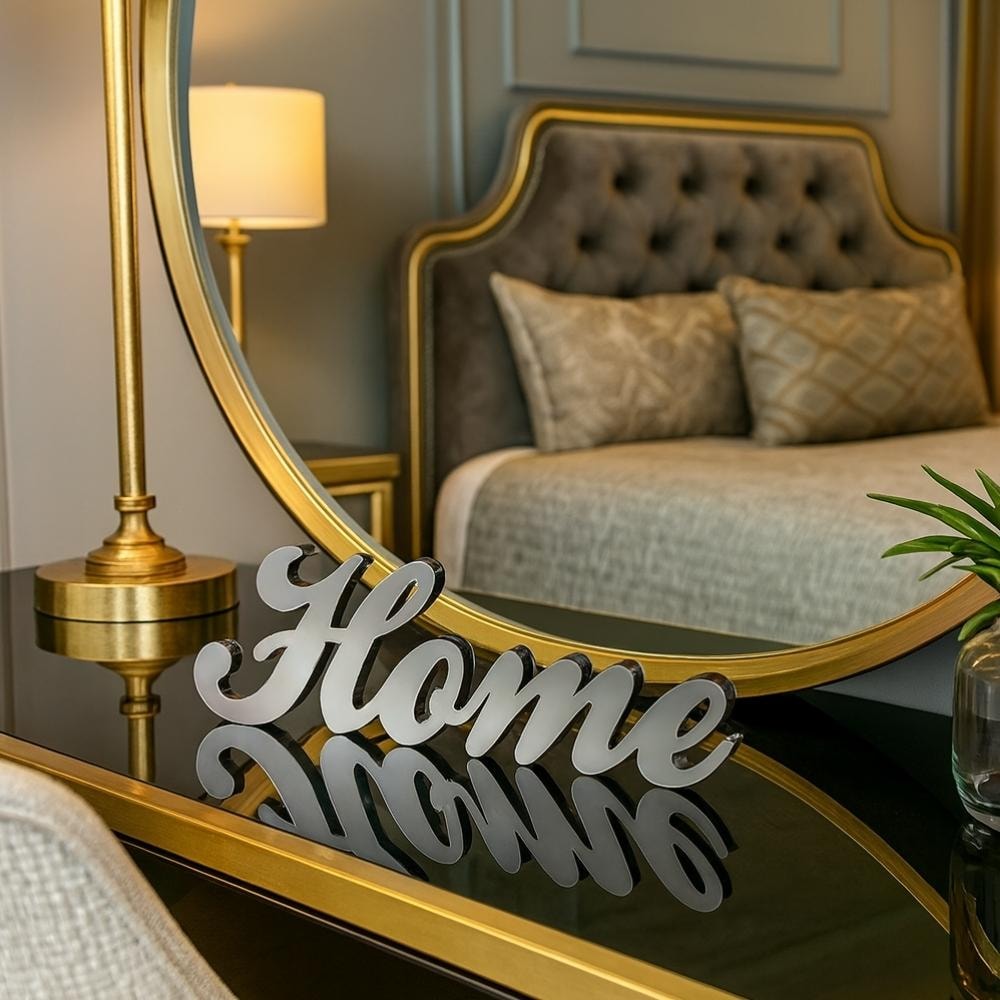 Palavra Decorativa em Acrílico Espelhado Home Palavra Decorativa em Acrílico Espelhado Home