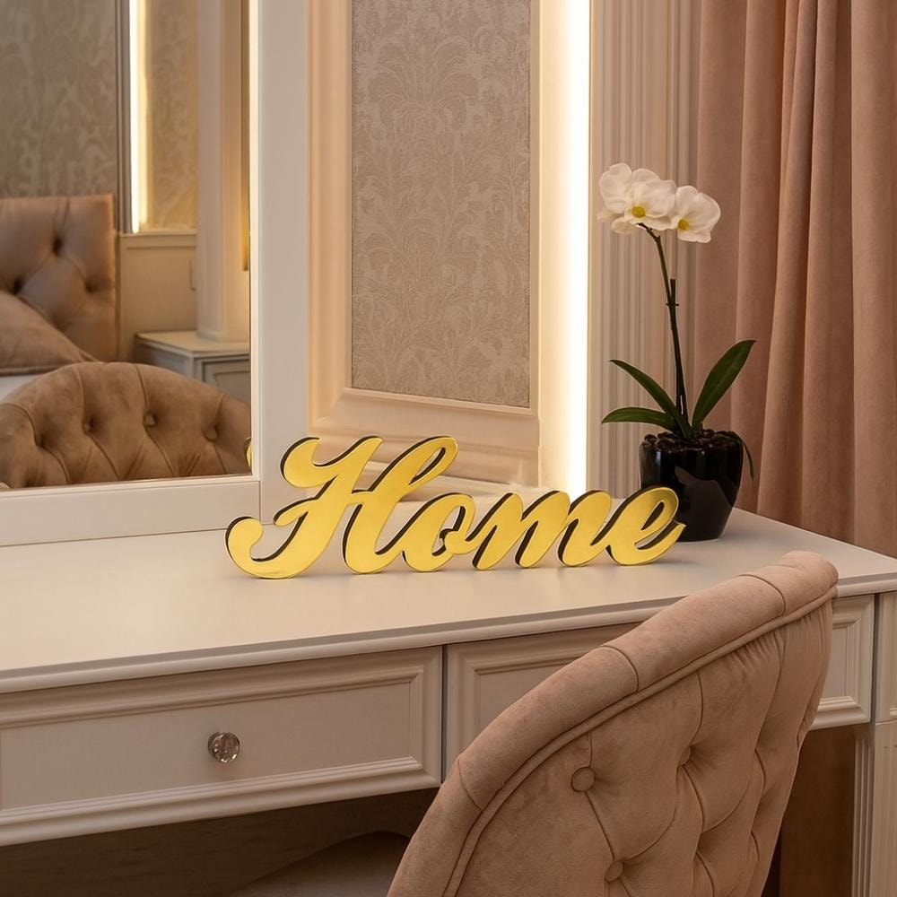 Palavra Decorativa em Acrílico Espelhado Home Palavra Decorativa em Acrílico Espelhado Home