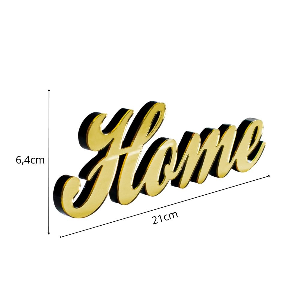 Palavra Decorativa em Acrílico Espelhado Home Palavra Decorativa em Acrílico Espelhado Home