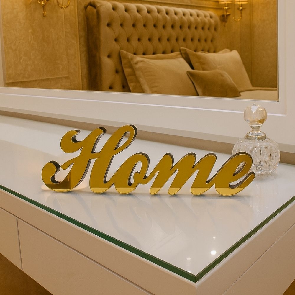 Palavra Decorativa em Acrílico Espelhado Home Palavra Decorativa em Acrílico Espelhado Home