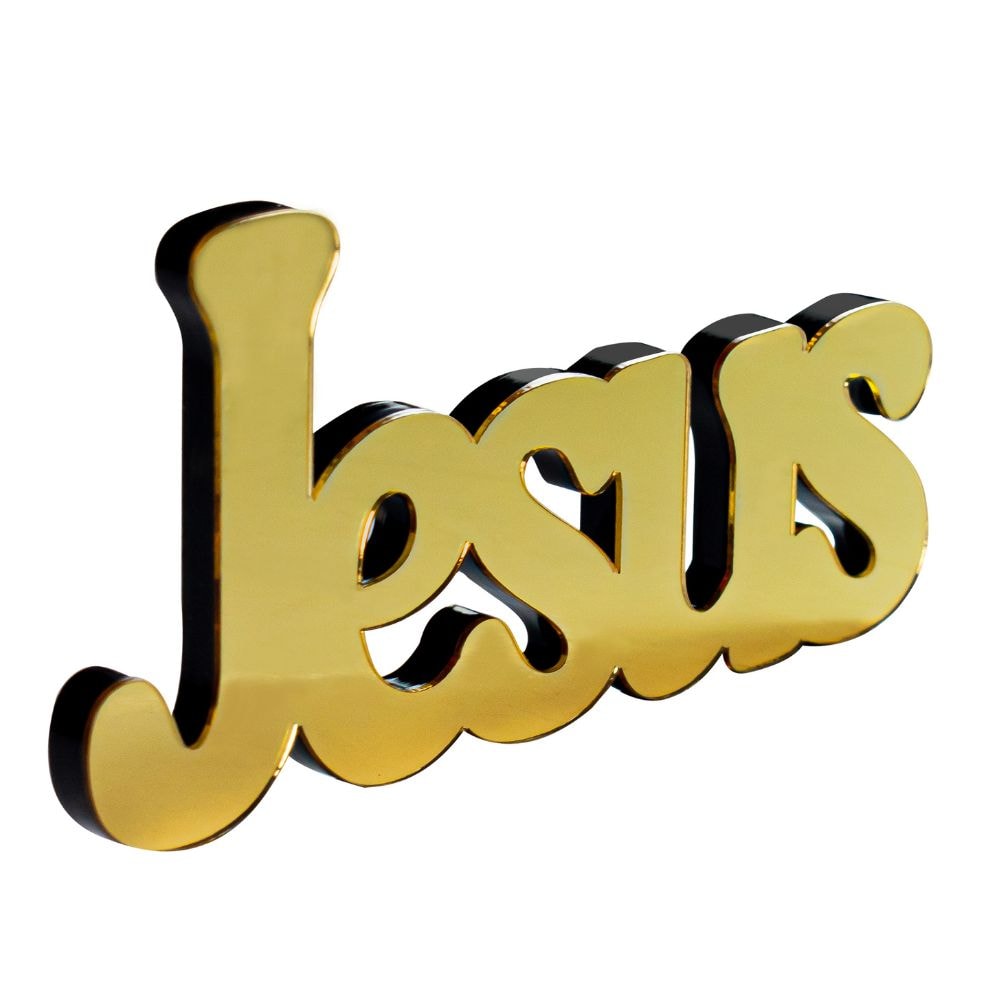 Palavra Decorativa em Acrílico Espelhado Jesus Palavra Decorativa em Acrílico Espelhado Jesus