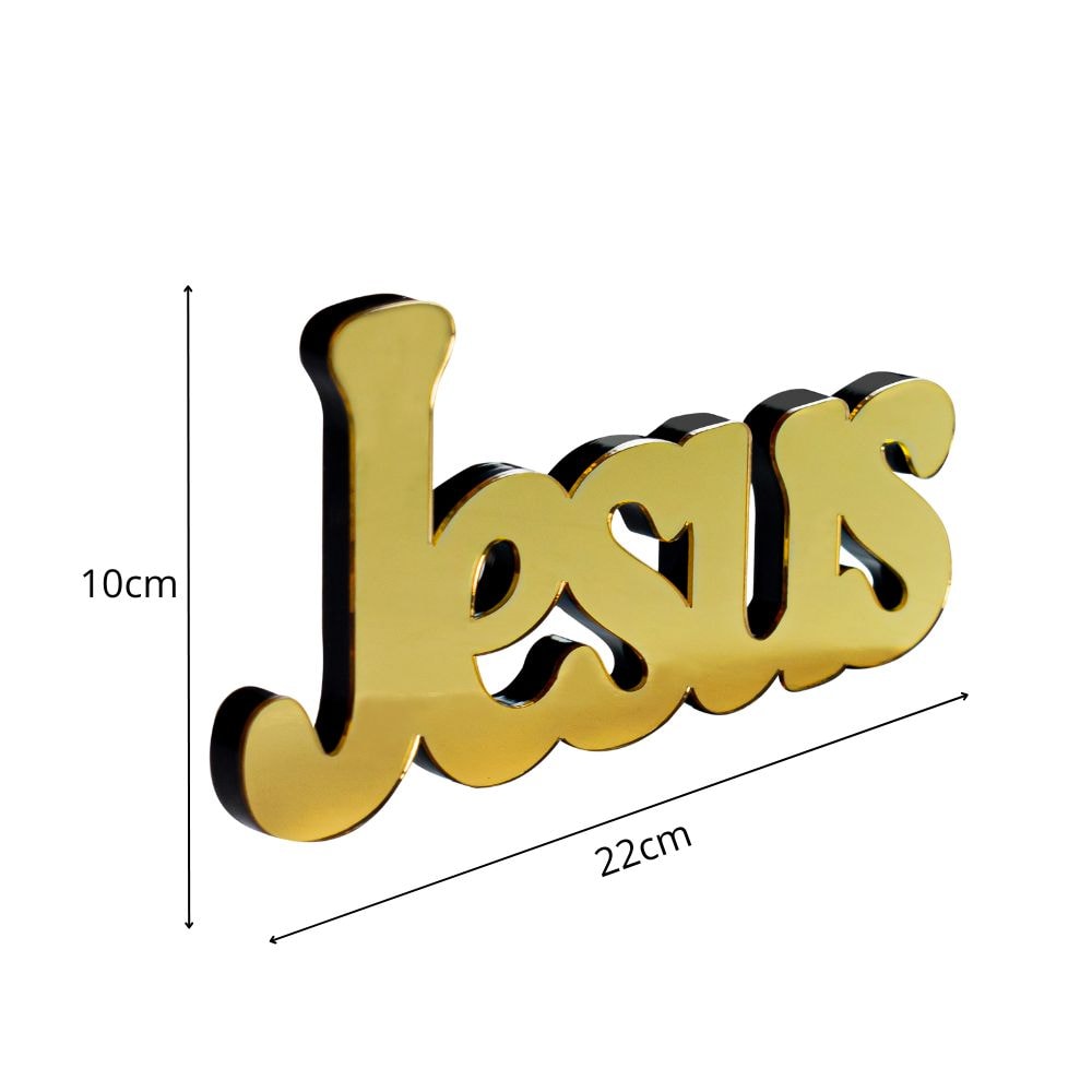 Palavra Decorativa em Acrílico Espelhado Jesus Palavra Decorativa em Acrílico Espelhado Jesus