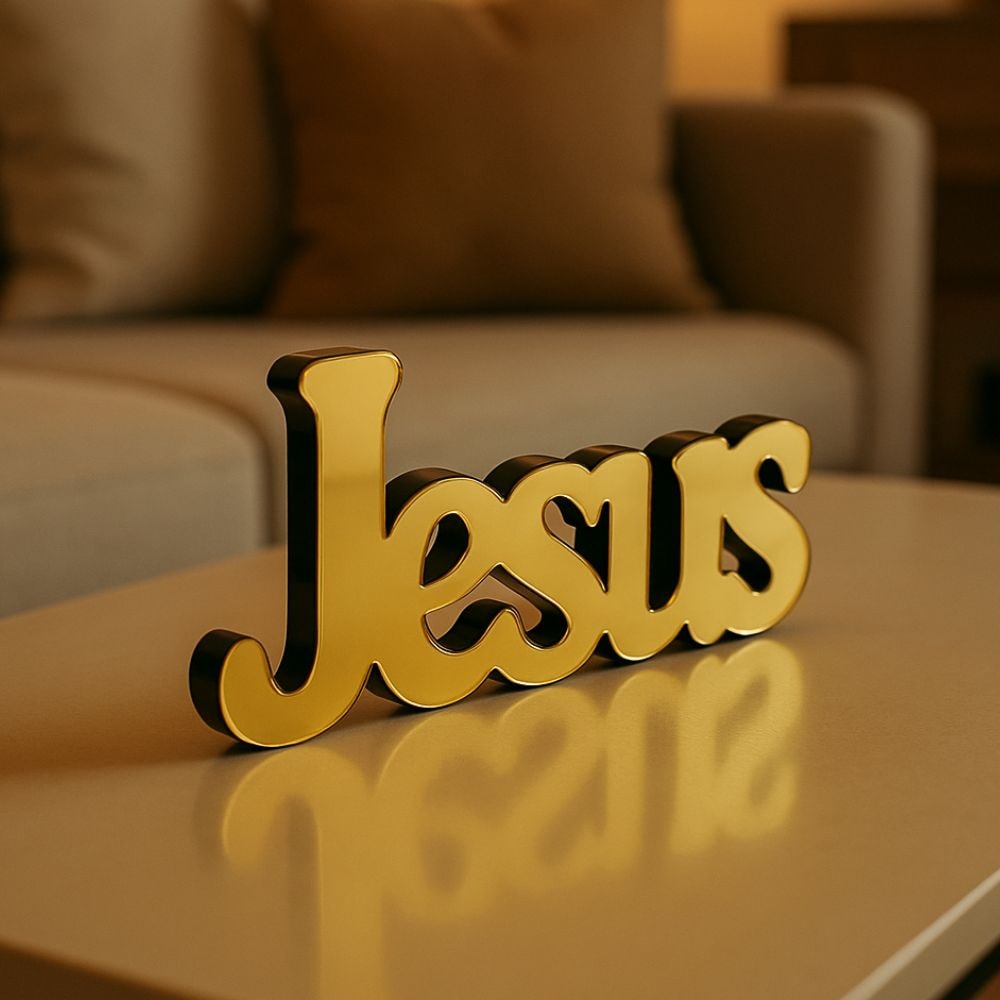 Palavra Decorativa em Acrílico Espelhado Jesus Palavra Decorativa em Acrílico Espelhado Jesus