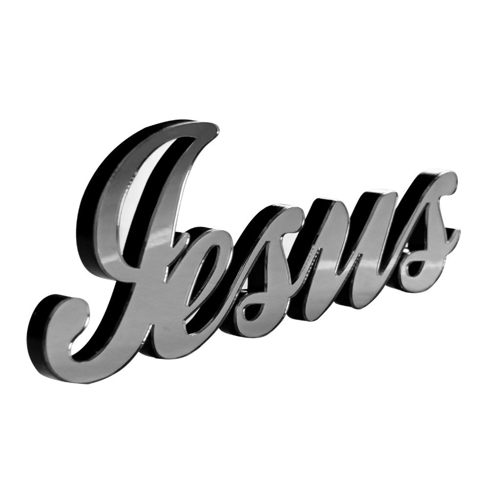 Palavra Decorativa em Acrílico Espelhado Jesus em Letra Cursiva Palavra Decorativa em Acrílico Espelhado Jesus em Letra Cursiva