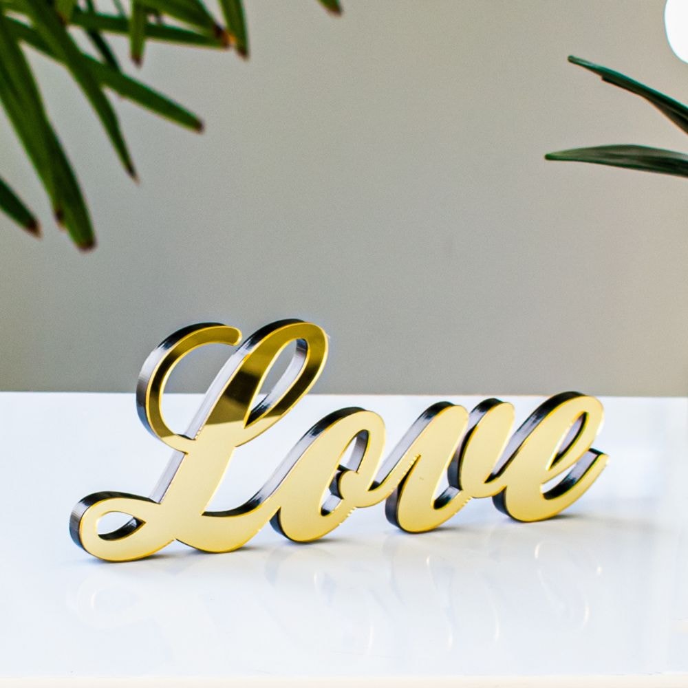 Palavra Decorativa em Acrílico Espelhado Love Palavra Decorativa em Acrílico Espelhado Love
