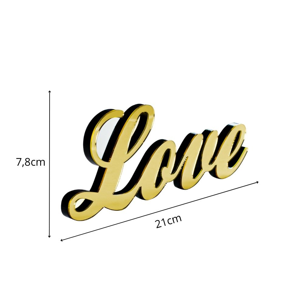 Palavra Decorativa em Acrílico Espelhado Love Palavra Decorativa em Acrílico Espelhado Love