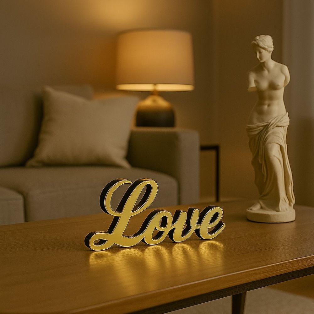 Palavra Decorativa em Acrílico Espelhado Love Palavra Decorativa em Acrílico Espelhado Love