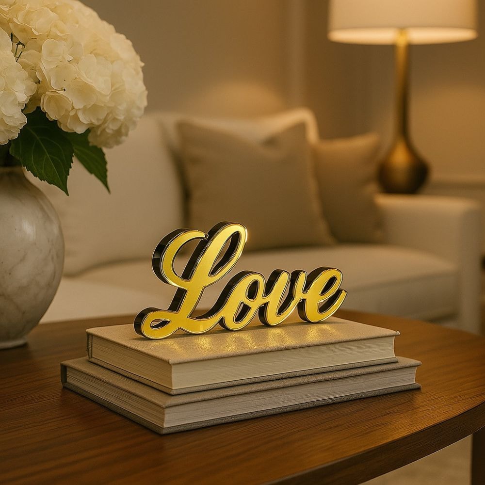 Palavra Decorativa em Acrílico Espelhado Love Palavra Decorativa em Acrílico Espelhado Love