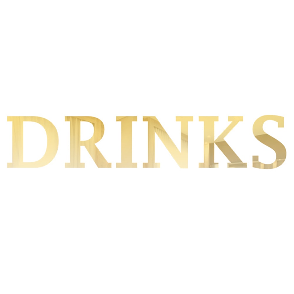 Palavra em Acrílico Espelhado - Drinks Palavra em Acrílico Espelhado - Drinks