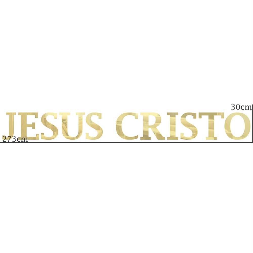 Palavra em Acrílico Espelhado - Jesus Cristo 30cm Palavra em Acrílico Espelhado - Jesus Cristo 30cm