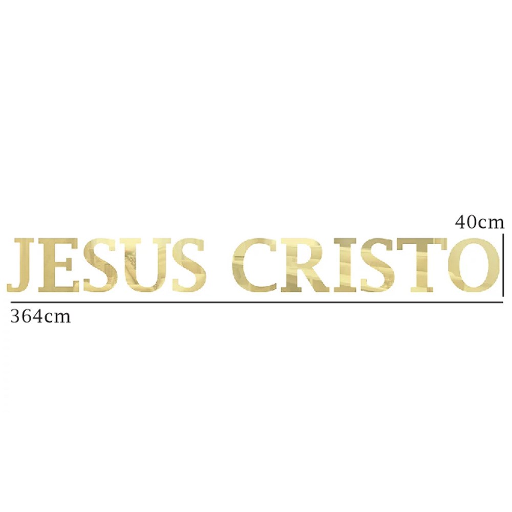 Palavra em Acrílico Espelhado - Jesus Cristo 40cm