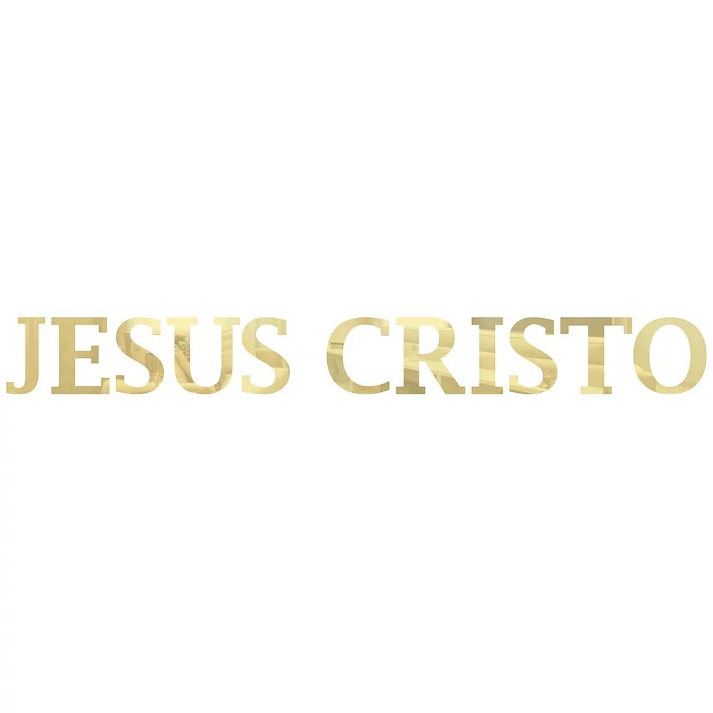 Palavra em Acrílico Espelhado - Jesus Cristo 50cm