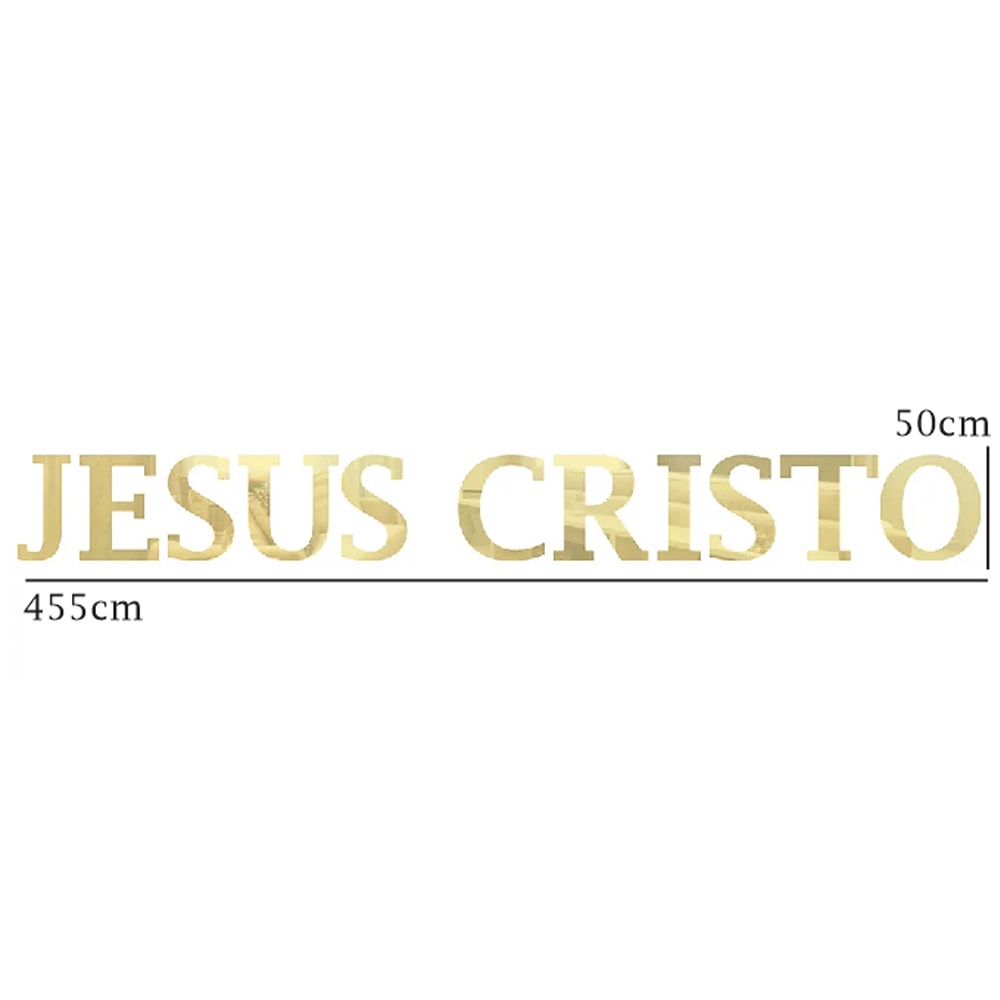 Palavra em Acrílico Espelhado - Jesus Cristo 50cm Palavra em Acrílico Espelhado - Jesus Cristo 50cm