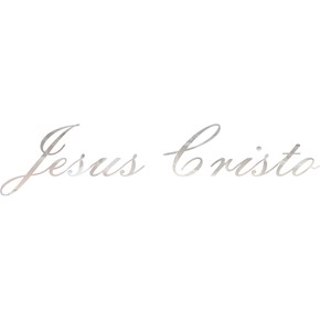 Palavra em Acrílico Espelhado - Jesus Cristo em letra Cursiva