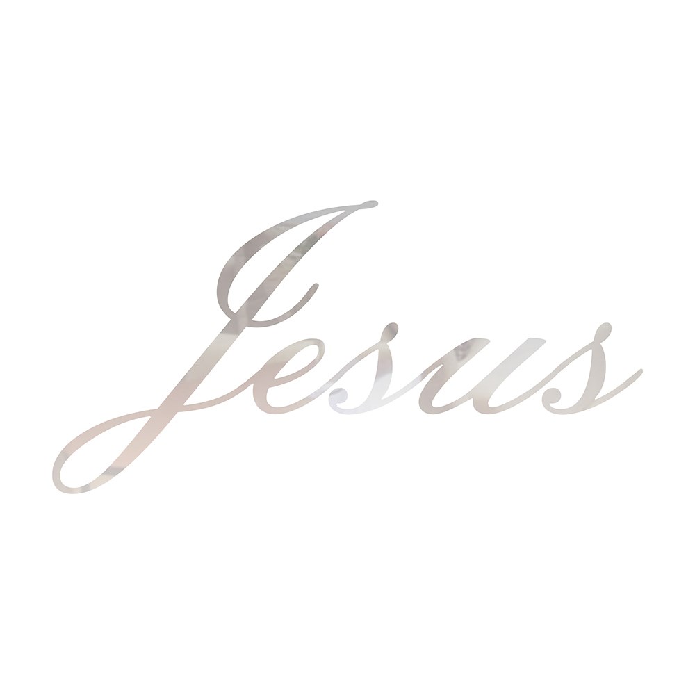 Palavra em Acrílico Espelhado - Jesus em letra Cursiva