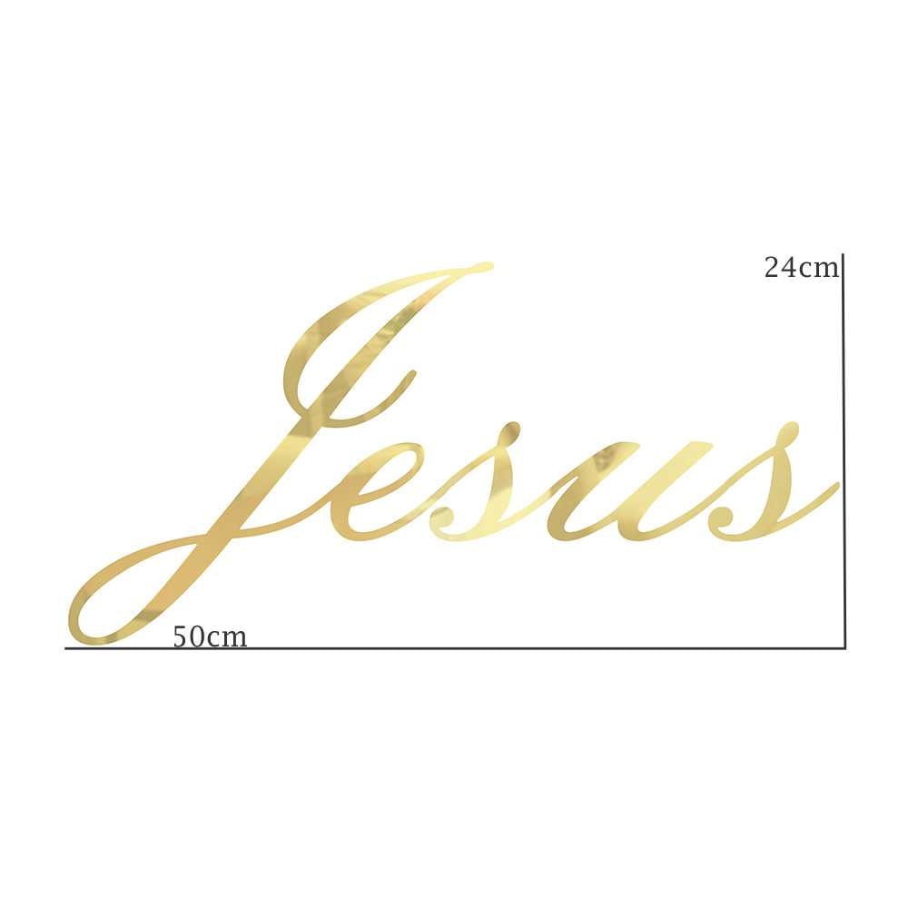 Palavra em Acrílico Espelhado - Jesus em letra Cursiva Palavra em Acrílico Espelhado - Jesus em letra Cursiva