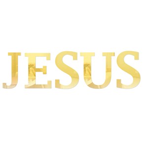 Palavra em Acrílico Espelhado Jesus - Modelo 1 com 10cm altura