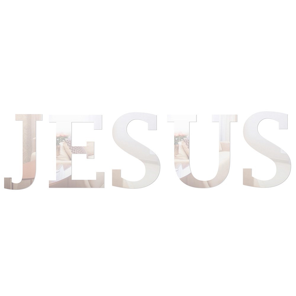Palavra em Acrílico Espelhado Jesus - Modelo 1 com 50cm altura
