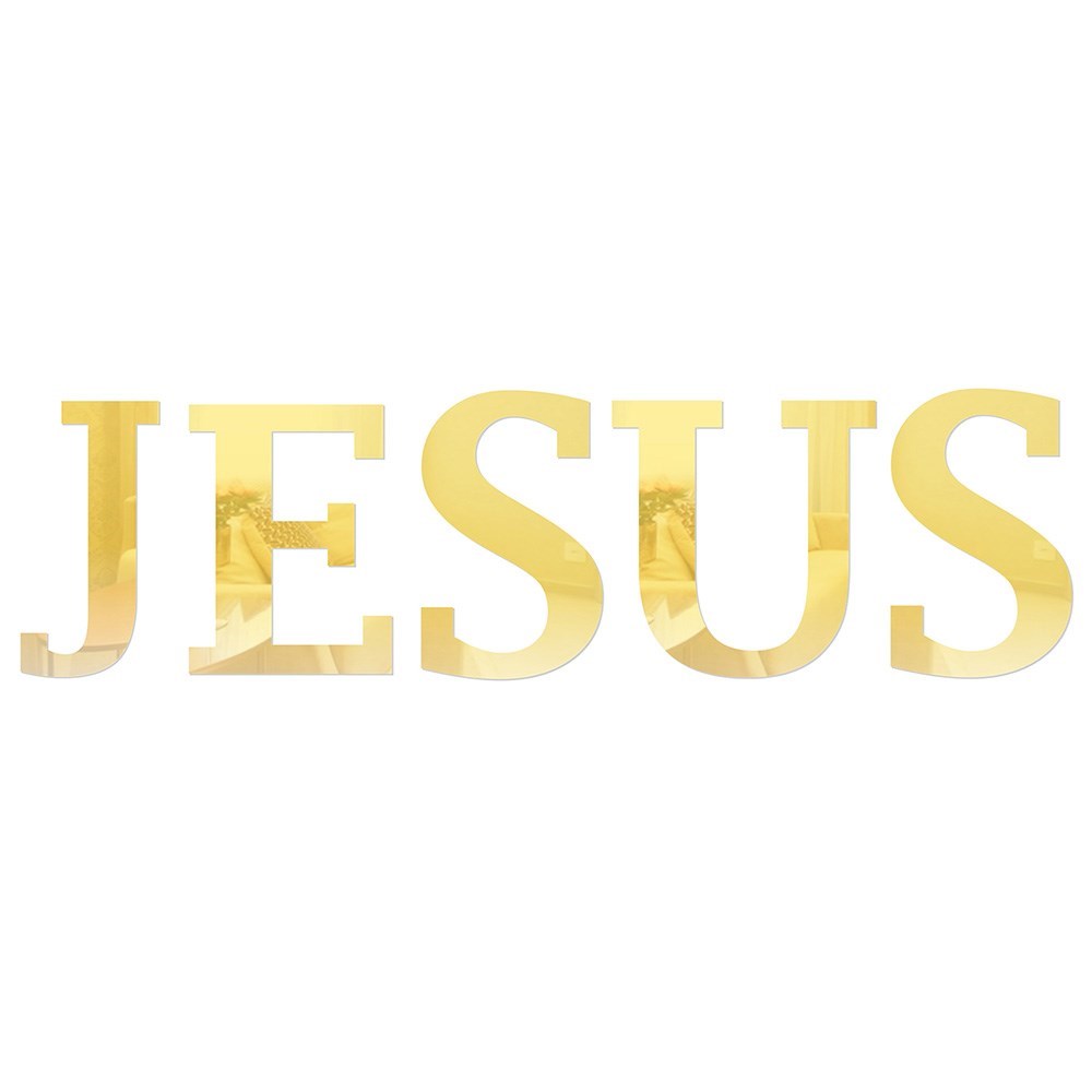 Palavra em Acrílico Espelhado Jesus - Modelo 1 com 70cm altura