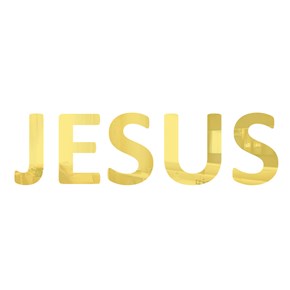 Palavra em Acrílico Espelhado Jesus - Modelo 2 com 10cm altura