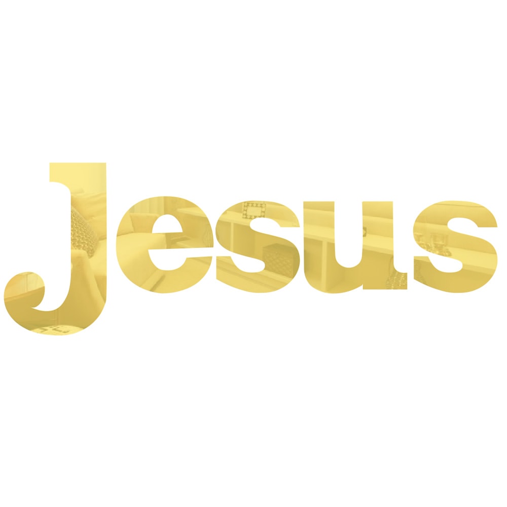 Palavra em Acrílico Espelhado Jesus - Modelo 3 com 70cm altura Palavra em Acrílico Espelhado Jesus - Modelo 3 com 70cm altura
