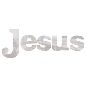 Palavra em Acrílico Espelhado Jesus - Modelo 3 com 70cm altura