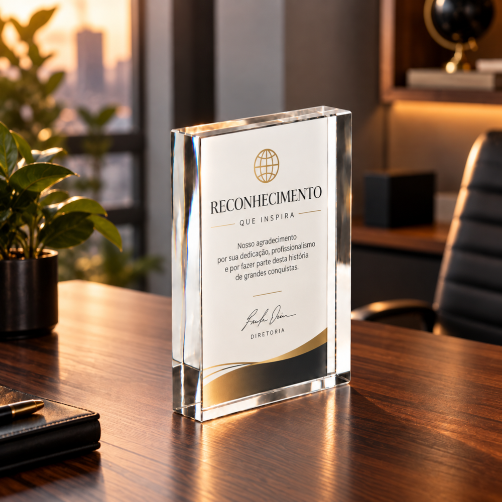 Placa Acrílico Premium Acabamento Polido Lapidado 15x21cm 20mm