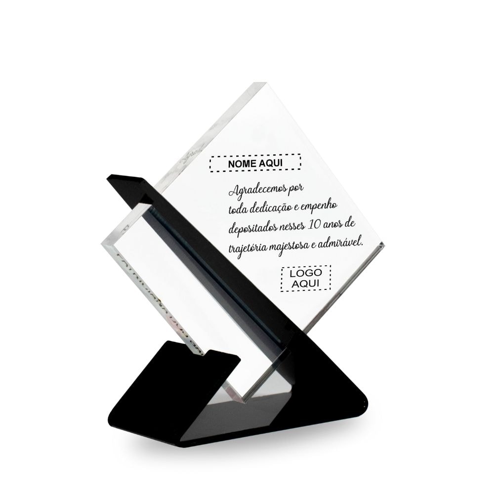 Placa de Homenagem em Acrílico Personalizada Legado Placa de Homenagem em Acrílico Personalizada Legado