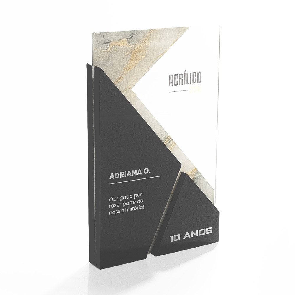 Placa de Homenagem em Acrílico Premium Personalizado