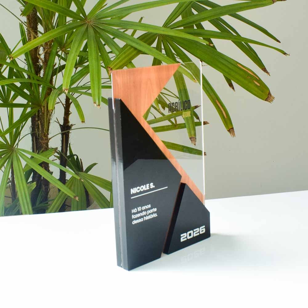 Placa de Homenagem em Acrílico Premium Personalizado