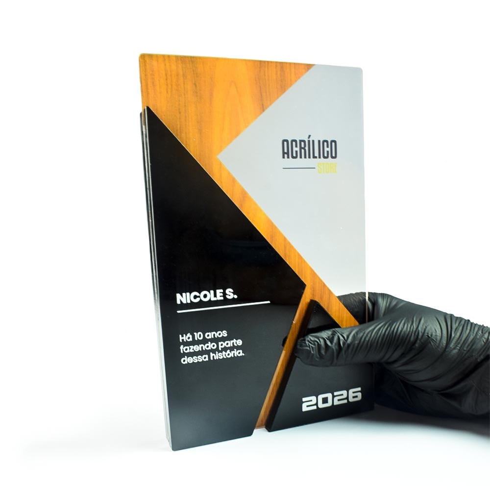 Placa de Homenagem em Acrílico Premium Personalizado