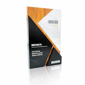 Placa de Homenagem em Acrílico Premium Personalizado