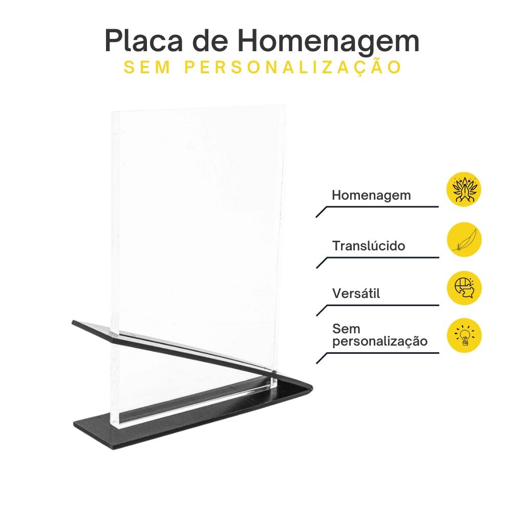 Placa de Homenagem sem Personalização Placa de Homenagem sem Personalização