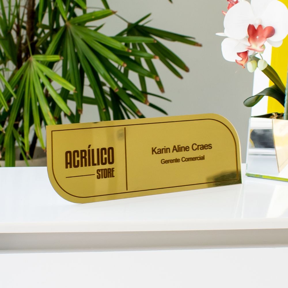 Placa de Identificação para Porta em Acrílico Espelhado Personalizada Placa de Identificação para Porta em Acrílico Espelhado Personalizada