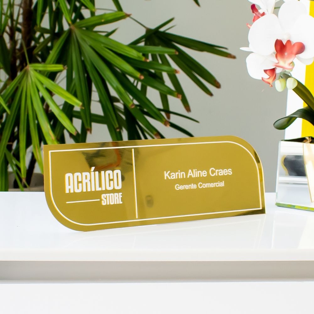 Placa de Identificação para Porta em Acrílico Espelhado Personalizada Placa de Identificação para Porta em Acrílico Espelhado Personalizada