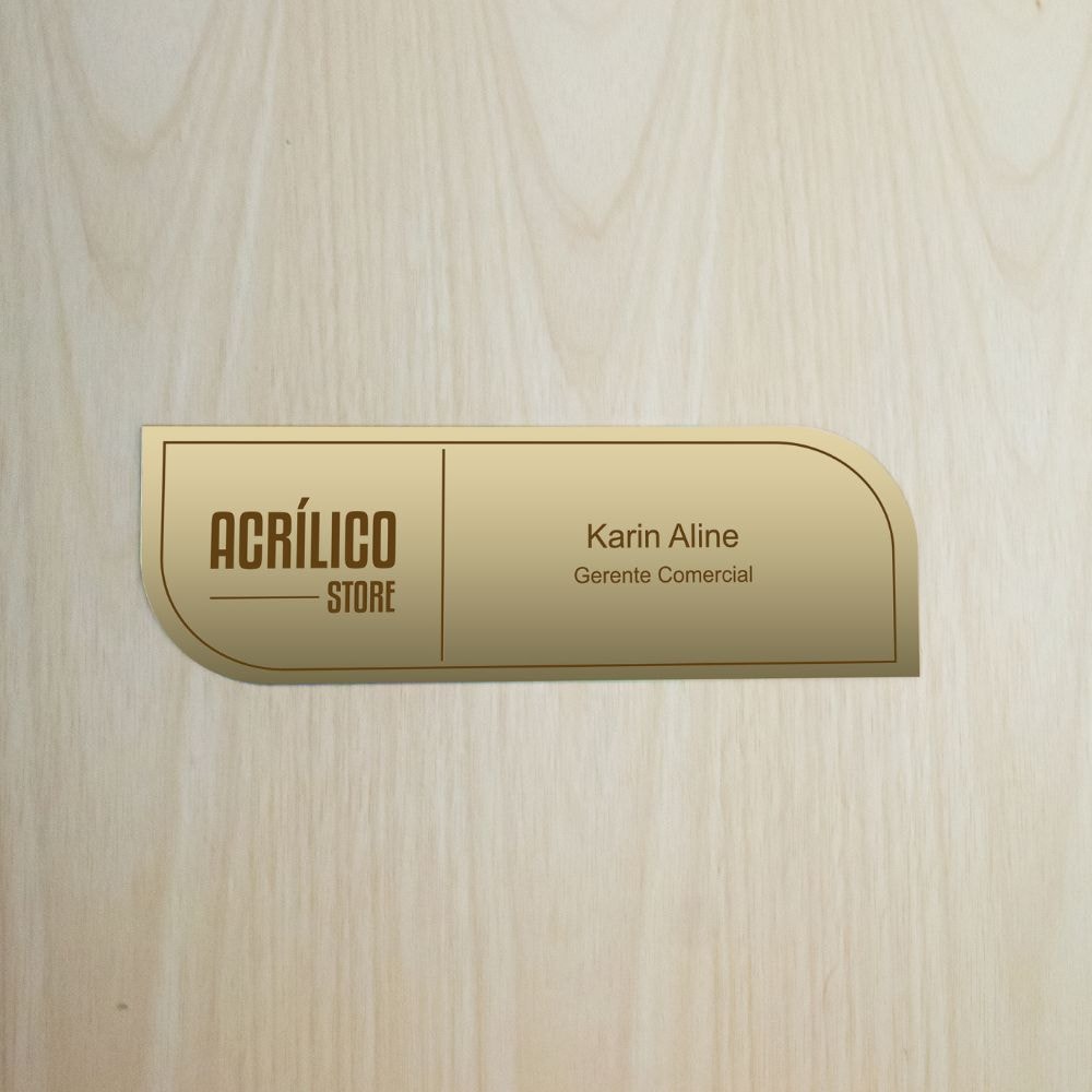 Placa de Identificação para Porta em Acrílico Espelhado Personalizada Placa de Identificação para Porta em Acrílico Espelhado Personalizada