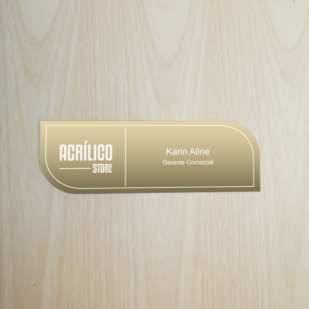 Placa de Identificação para Porta em Acrílico Espelhado Personalizada Placa de Identificação para Porta em Acrílico Espelhado Personalizada