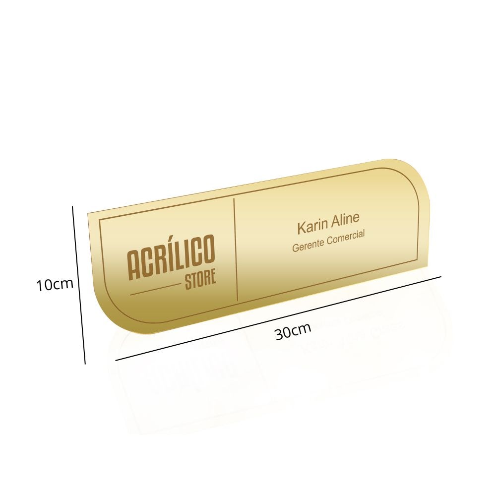 Placa de Identificação para Porta em Acrílico Espelhado Personalizada Placa de Identificação para Porta em Acrílico Espelhado Personalizada