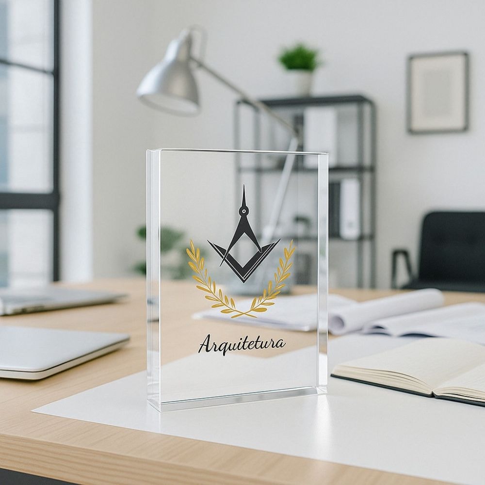 Placa de Mesa em Acrílico - Profissão Arquitetura Placa de Mesa em Acrílico - Profissão Arquitetura