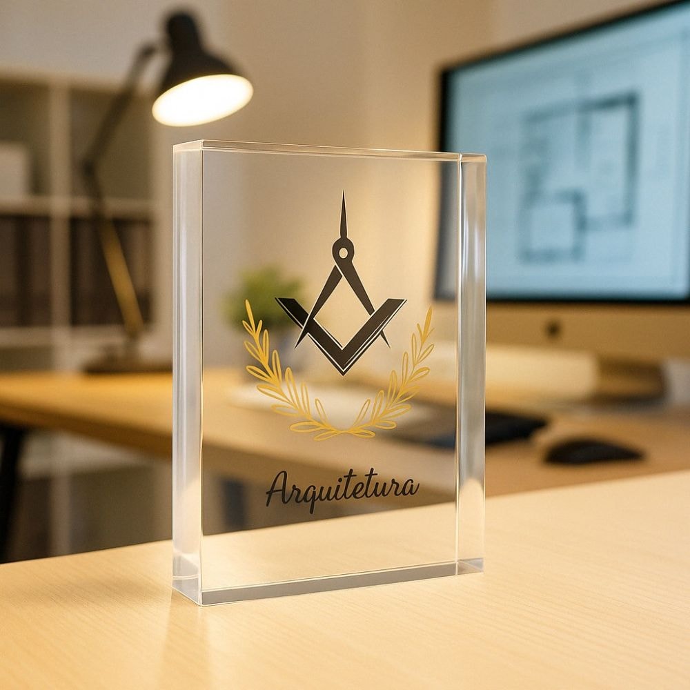 Placa de Mesa em Acrílico - Profissão Arquitetura Placa de Mesa em Acrílico - Profissão Arquitetura