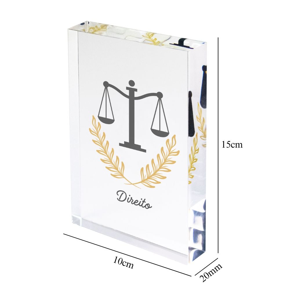 Placa de Mesa em Acrílico - Profissão Direito Placa de Mesa em Acrílico - Profissão Direito