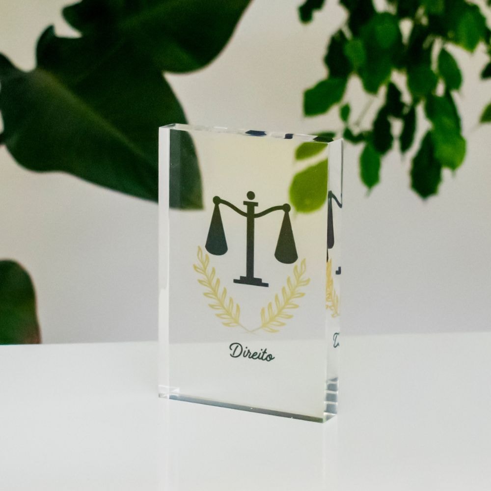Placa de Mesa em Acrílico - Profissão Direito Placa de Mesa em Acrílico - Profissão Direito