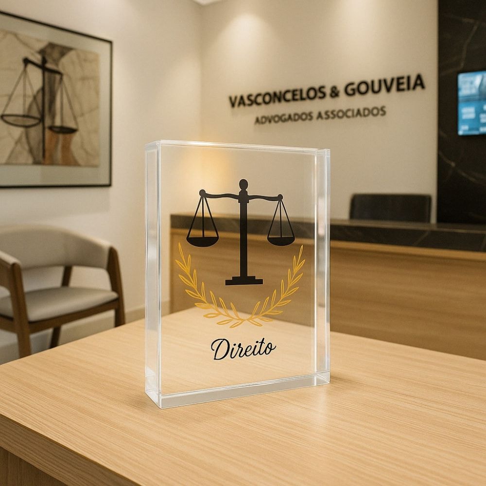 Placa de Mesa em Acrílico - Profissão Direito Placa de Mesa em Acrílico - Profissão Direito